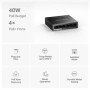 Mercusys Desktop Switch MS106LP 6 porturi 10/100Mbps, Standarde si protocoale  IEEE 802.3x Flow Control, 4 porturi POE, buget PO