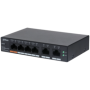 DAHUA 6 port Managed Desktop switch, CS4006-4ET-60, Interfata: Port 1-4: 4 × RJ-45 10/100 Mbps (PoE) Port 5-6: 2 × RJ-45 10/100/