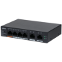 Dahua desktop switch, 6 porturi Gigabit, 4 porturi POE, CS4006-4GT-60, Port 1-4: 4 × RJ-45 10/100/1000 Mbps (POE),  Port 5-6: 2 