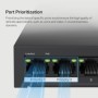 MERCUSYS DESKTOP SWITCH 10PORT MS110P POE, Interfata:  10× 10/100 Mbps, Standarde si protocoale:  IEEE 802.3x Flow Control, Dime