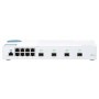 Switch QNAP M408S CPU Marvell 98DX3236, 8 porturi 1Gbps, 4 porturi 10GbE SFP+, destkop, web-managed, adaptor alimentare, garanti