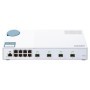 Switch QNAP M408S CPU Marvell 98DX3236, 8 porturi 1Gbps, 4 porturi 10GbE SFP+, destkop, web-managed, adaptor alimentare, garanti