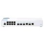Switch QNAP M408-2C Marvell 98DX3236, 8 porturi 1Gbps, 2 porturi combo 10G SFP+/NBASE-T, 2 porturi 10G SFP+, desktop, web-manage