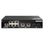 Switch QNAP M2106R CPU Marvell 98DX2528, 6 porturi 2.5Gbps, 2 porturi 10Gbps SFP+, 2 porturi 10GbE RJ45, rackabil, web-managed, 