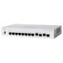 Switch  CISCO CBS350-8S-E-2G, 8 PORTURI 10/100/1000, 2 x SFP, Buffer: 1.5 Mb, Flash 256Mb, CPU: 800 MHz ARM , DRAM: 512 MB Dimen