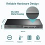 "18-Port Gigabit Rackmount  Switch with 16-Port PoE+ PORT: 16× Gigabit PoE+ Ports, 2× Gigabit Non-PoE Ports, 2× Combo Gigabit SF