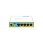 ROUTER MIKROTIK RB750UPR2, hEX PoE lite, 5xLAN Fast Ethernet (four withPoE out), USB, 64MB RAM, RouterOS L4,plastic case and PSU
