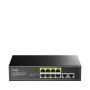 CUDY 8 RJ-45 10/100/1000M PSE ports +2 RJ45 10/100/1000  Uplink Port Unmanaged PoE+ Switch,VLAN ON/OFF, Extend ON/OFF, Watchdog 