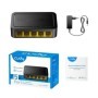 CUDY 5-Port 10/100 Mbps Desktop Switch, 5 10/100M RJ45 Ports, Loop Detection, Desktop Plastic Case, Power Saving, Plug & Play, W