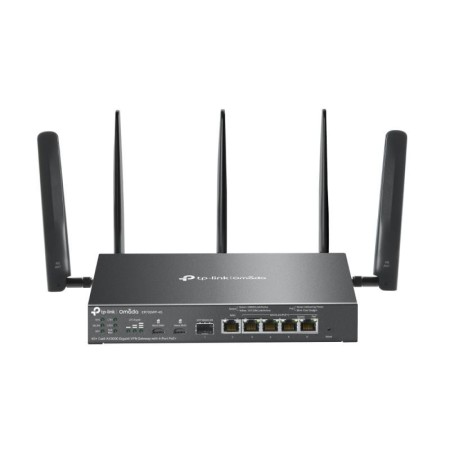 Omada 4G+ Cat6 AX3000 Gigabit VPN Gateway with 4-Port PoE+ PORT: 1× Gigabit SFP WAN/LAN Port, 1× Gigabit RJ45 WAN Port, 4× Gigab