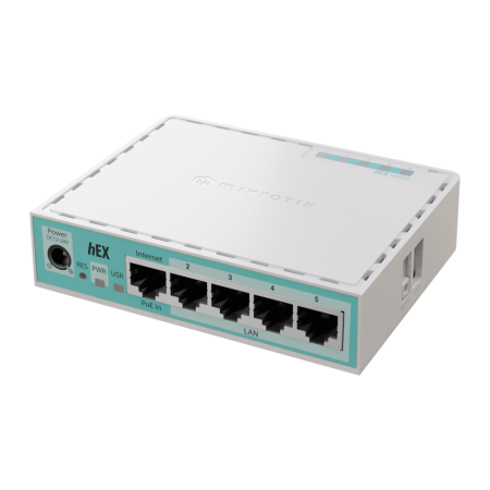 MIKROTIK HEX E50UG 512 MB DDR3, Procesor: EN7562CT @ 950 MHz, Memorie: 512 MB, 5x 10/100/1000, MikroTik RouterOS, licenţă Level 