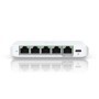 Ubiquiti USW-Flex-2.5G-5, 5 porturi RJ45 1/2.5 GbE, capacitate 25 Gbps, 1 adaptor de alimentare AC, 5V DC, 1A, 1 PoE (PairA 1, 2