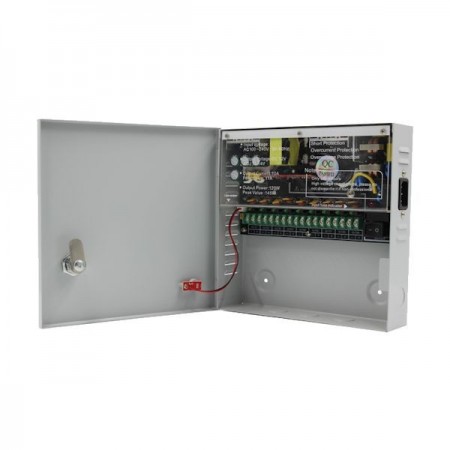 Surse alimentare 12V pentru camere Sursa alimentare CCTV 12V 10A 9 iesiri STR1210-09C Strong Euro Power
