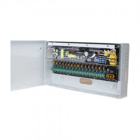 Surse alimentare 12V pentru camere Sursa alimentare CCTV 12V 16A 16 iesiri STR1216-16C Strong Euro Power