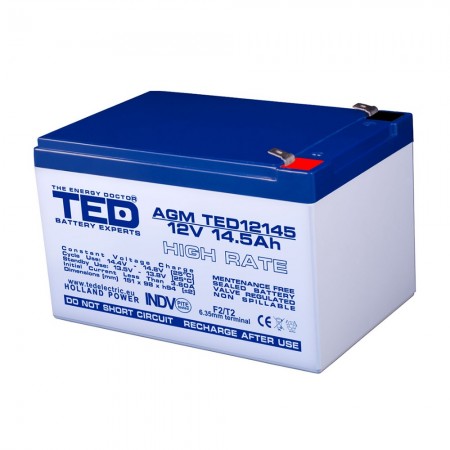 Baterii si acumulatori BATERIE AGM TED12145HRF2 12V 14.5Ah HIGH RATE TED