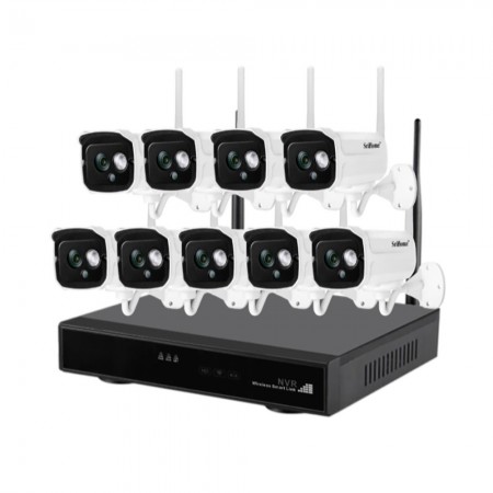 Sisteme de supraveghere SISTEM SUPRAVEGHERE VIDEO IP WIRELESS NVR 9 CAMERE SH024 SRICAM NVS002 Sricam