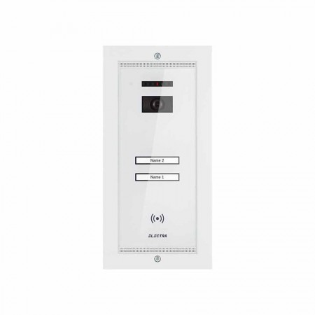 Videointerfoane Panou video exterior Electra Smart pentru 2 familii incastrat alb ELECTRA