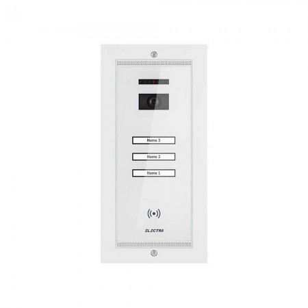 Videointerfoane Panou video smart exterior Electra 3 familii montaj incastrat alb ELECTRA