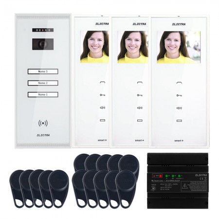 copy of Videointerfon Electra Smart+ 3.5” pentru 3 familii montaj aparent