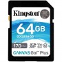 Kingston 64GB SDXC Canvas Go Plus 170R C10 UHS-I U3 V30 EAN: 740617301397