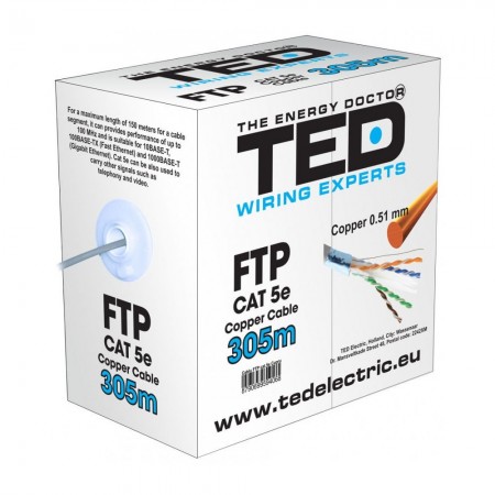 Cablu FTP cat.5e cupru integral 0.52 24AWG FLUKE PASS