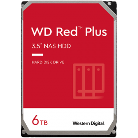 HDD NAS WD Red Plus CMR (3.5'', 6TB, 128MB, 5640 RPM, SATA 6Gbps, 180TB/year)