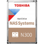 HDD NAS TOSHIBA N300 CMR (3.5'' 4TB, 7200RPM, 256MB, SATA 6Gbps, RV Sensors), bulk
