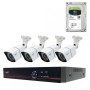 Pachet Kit supraveghere video AHD PNI House PTZ1500 5MP - DVR si 4 camere exterior si HDD 1Tb Inclus, Intrari video: 4 x BNC, Ie
