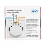 Intrerupator dublu cu touch PNI SH202 din sticla, alb cu LED indicator, Butoane iluminate - Butoane tactile - Front din sticla, 