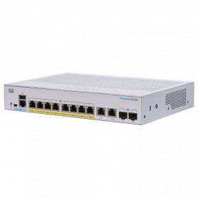 Switch  CISCO CBS250-8P-E-2G, 8 PORTURI 10/100/1000, 2 x SFP, POE 60w, Buffer: 1.5 Mb, Flash 256Mb, CPU: 800 MHz ARM , DRAM: 512
