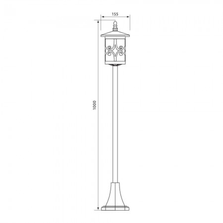 Stalp pentru iluminat exterior Vivalux JARDIN, E27, max. 1x60W, IP44, 155x155x1000mm, COFFEE, bec neinclus
