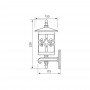 Aplica tip felinar Vivalux JARDIN UP, E27, max. 1x60W, IP44, 175x155x320mm, COFFEE, bec neinclus