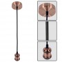 Pendul Vivalux RETRO Antique Copper, E27, max. 60W, textil/Metal, IP20, Ø100mm, cablu Negru 1m, bec neinclus