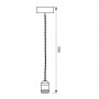 Pendul Vivalux RETRO Antique Brass, E27, max. 60W, textil/Metal, IP20, Ø100mm, cablu dublu Auriu 1m, bec neinclus