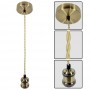 Pendul Vivalux RETRO Antique Brass, E27, max. 60W, textil/Metal, IP20, Ø100mm, cablu dublu Auriu 1m, bec neinclus