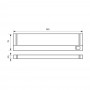 Aplica LED liniara Vivalux JAZZ, 10W, 700 lm, lumina neutra (4000K), 110°, IP20, 580x78x30mm, 30000h, Argintiu