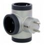 Bloc Priza tripla iesiri Laterale Standard 2P+T 16A cul.aluminiu-gri inchis