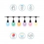 Ghirlanda inteligenta LED RGB pentru exterior Philips WIZ, 12 becuri ,12W, 100-240V, 120 lm, lumina alba si color (2200-6500K), 