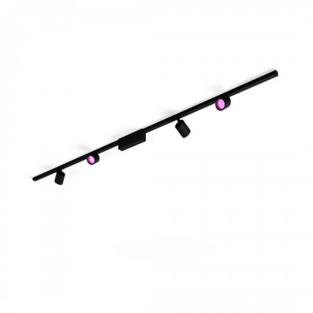 Spot LED RGB Philips Hue Perifo, kit de baza, 4 spoturi, Bluetooth, control vocal, 24V, lumina alba si color (2000-6500K), IP20,