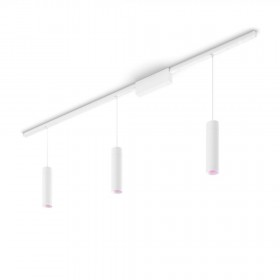 Spot LED RGB Philips Hue Perifo, kit de baza, 3 spoturi, Bluetooth, control vocal, 24V, lumina alba si color (2000-6500K), IP20,