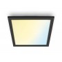 Panou LED WiZ Panel SQ, Wi-Fi, control vocal, 12W, 1000 lm, lumina alba (2700-6500K), IP20, 30cm, Negru