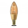Bec LED inteligent vintage (decorativ) Philips Filament Candle Amber C35, Wi-Fi, Bluetooth, E14, 4.9W (25W), 370 lm, lumina alba