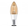 Bec LED inteligent vintage (decorativ) Philips Filament Candle Clear C35, Wi-Fi, Bluetooth, E14, 4.9W (40W), 470 lm, lumina alba