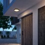 Plafoniera LED pentru exterior Philips Doris, 6W, 600 lm, lumina calda (2700K), IP54, 22 cm, Negru