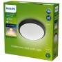 Plafoniera LED pentru exterior Philips Doris, 6W, 600 lm, lumina calda (2700K), IP54, 22 cm, Negru