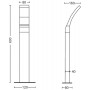 Stalp LED pentru iluminat exterior Philips Splay, 12W, 1100 lm, lumina calda (2700K), IP44, 600x120x160mm, Antracit