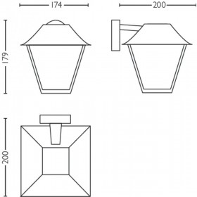 Aplica tip felinar pentru exterior Philips Alpenglow, 1xE27, max 60W, IP44, 200x174x179mm, Antracit