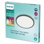 Plafoniera LED Philips Superslim CL550, 3 trepte de intensitate, 18W, 1500 lm, lumina calda (2700K), IP44, 30cm, Negru