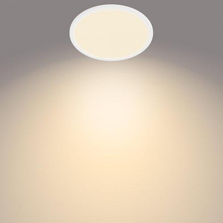 Plafoniera LED Philips Superslim CL550, 3 trepte de intensitate, 15W, 1300 lm, lumina calda (2700K), IP44, 25cm, Alb