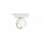 Spot LED Philips Hue Buckram, Bluetooth, GU10, 5W (50W), 350 lm, lumina alba (2200-6500K), IP20, 10.2cm, Metal, Alb, Intrerupato